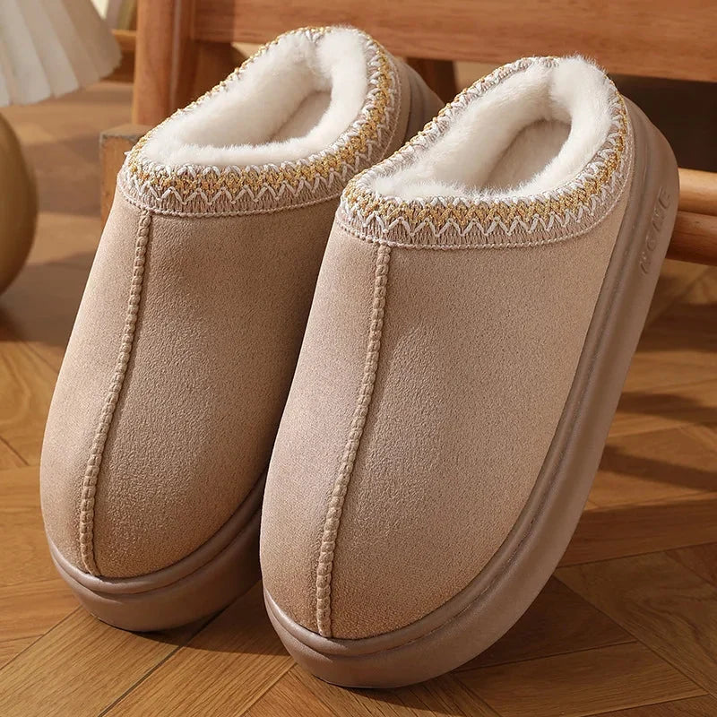 Women's Plush Platform Clogs with Braided Detail 1