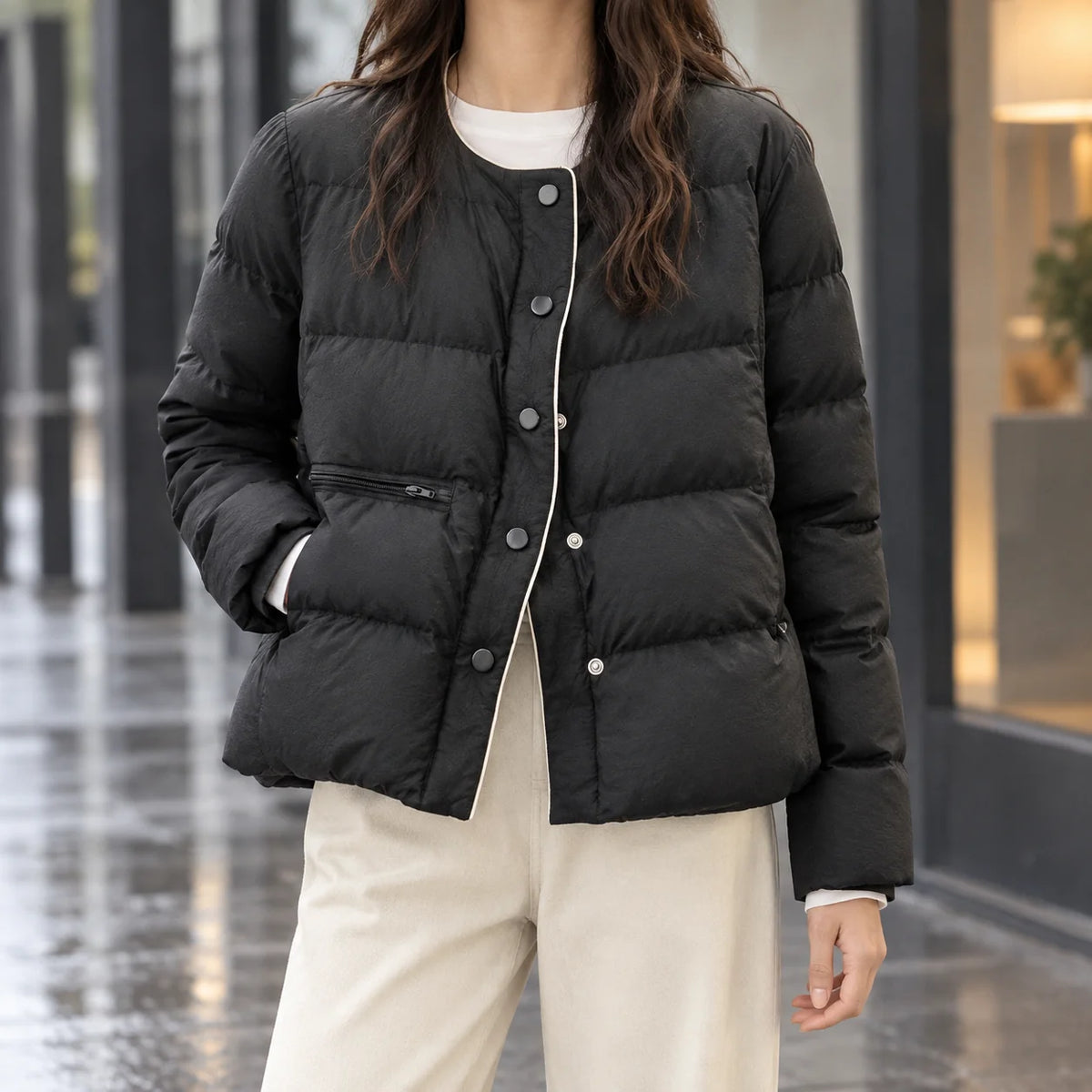 Women's Quilted Duck Down Puffer Jacket 0