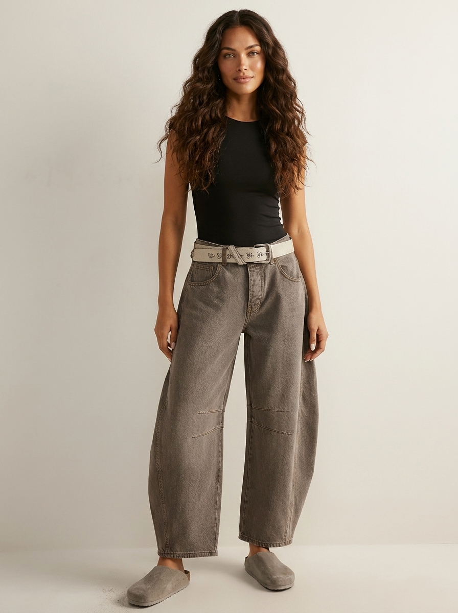 Women's Relaxed Barrel Jeans for Comfortable Everyday Wear
