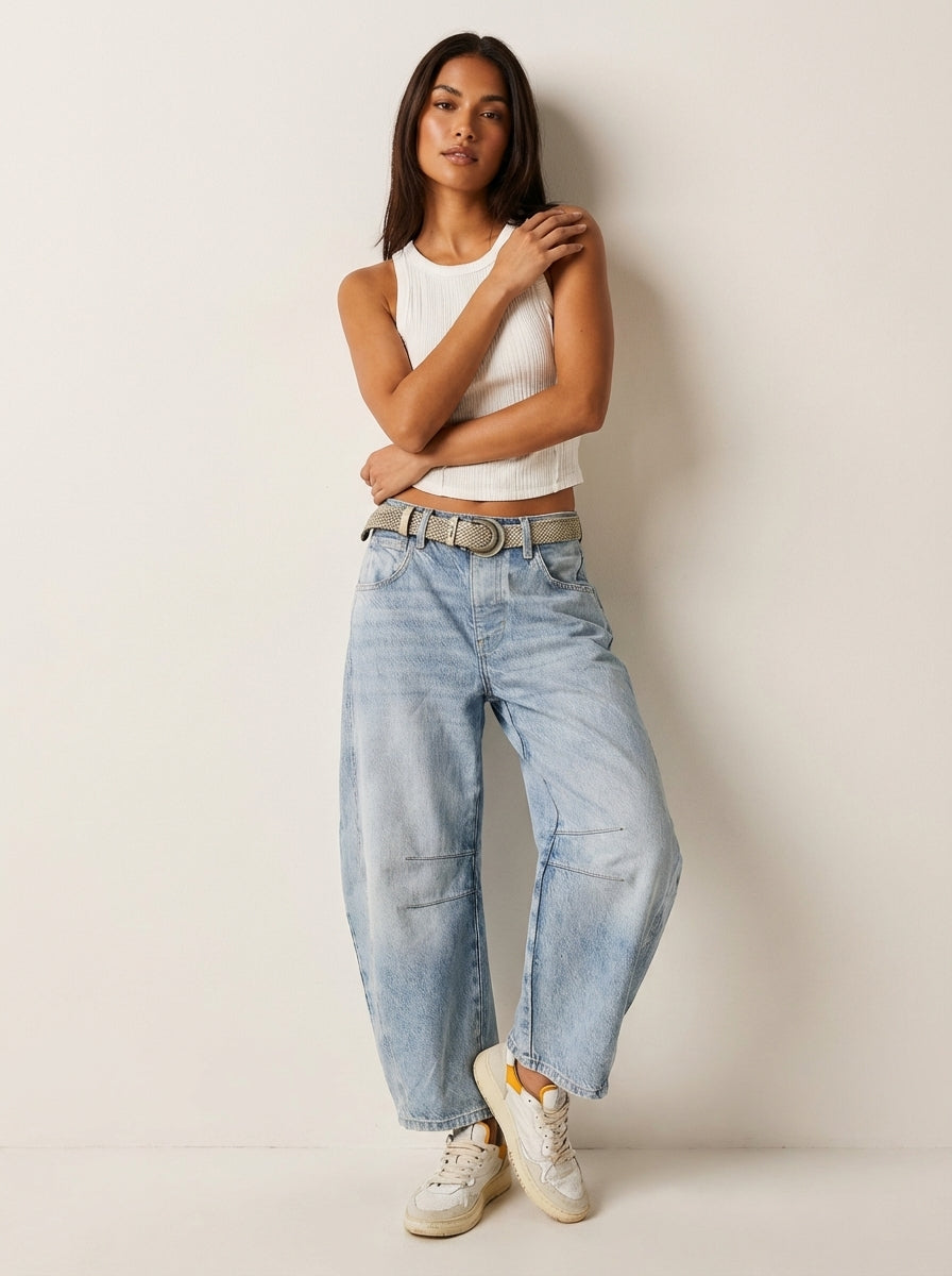 Women's Relaxed Barrel Jeans for Comfortable Everyday Wear