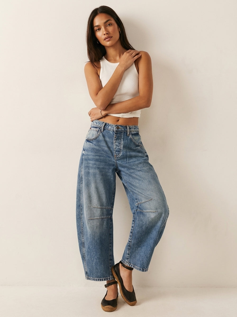 Women's Relaxed Barrel Jeans for Comfortable Everyday Wear