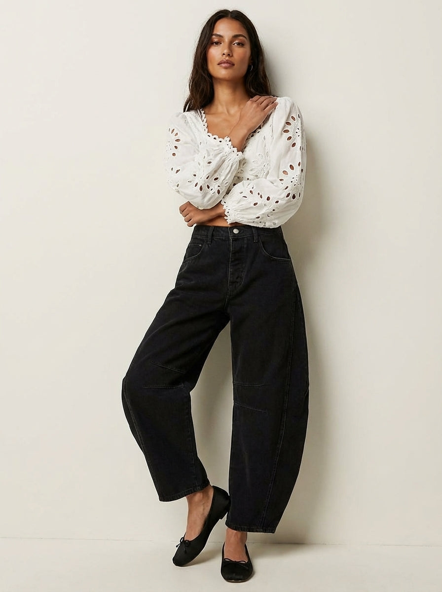 Women's Relaxed Barrel Jeans for Comfortable Everyday Wear