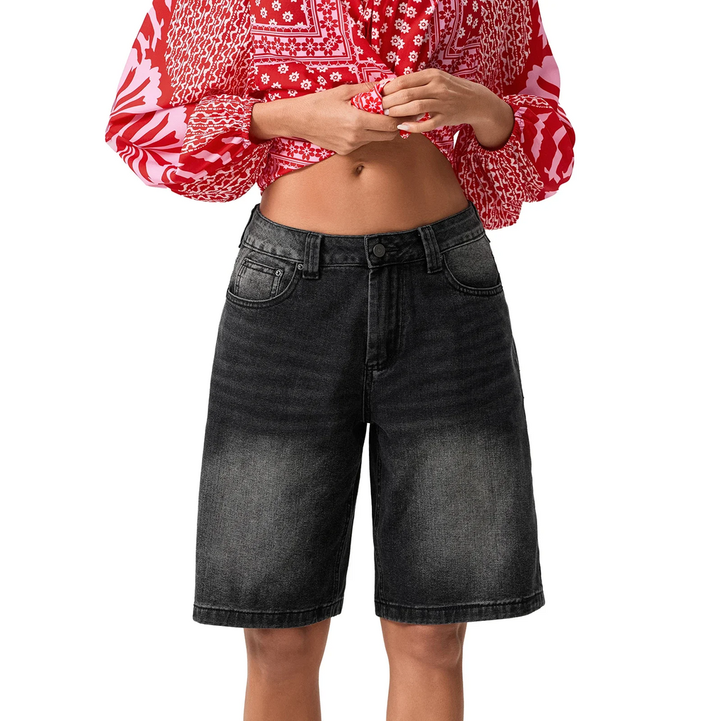 Women's Relaxed Denim Bermuda Shorts