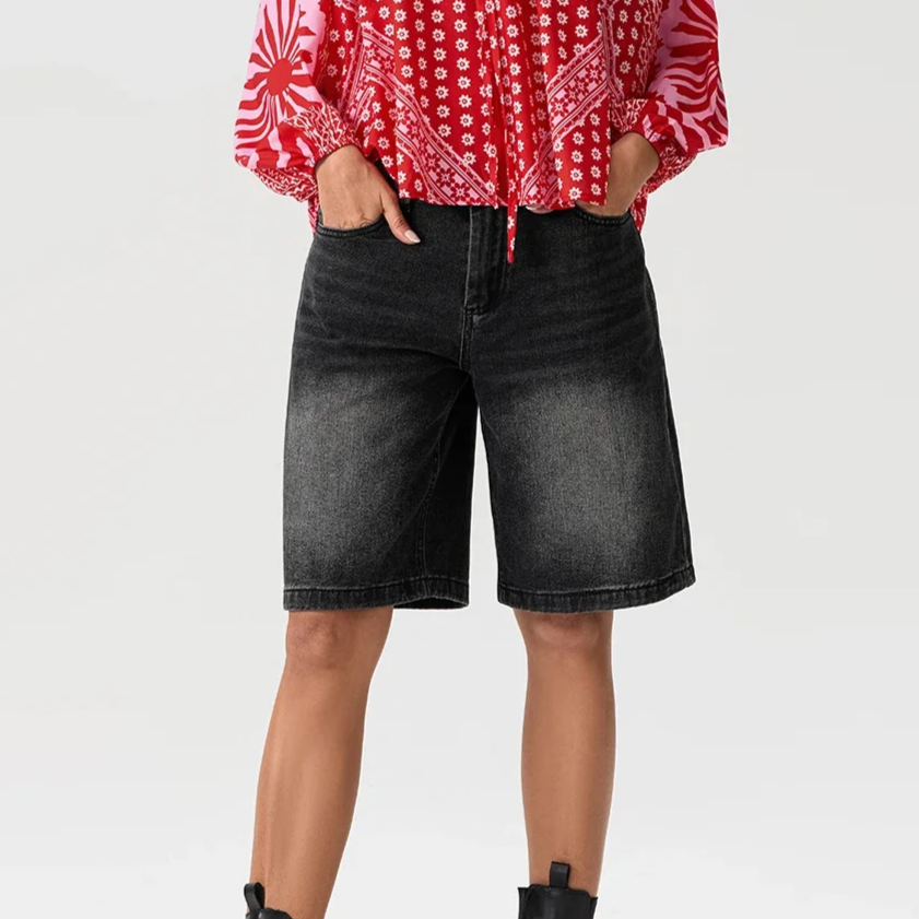 Women's Relaxed Denim Bermuda Shorts