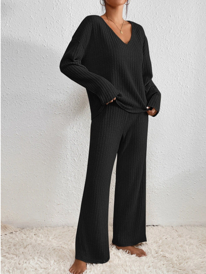 Women's Ribbed Knit Lounge Set for Effortless Comfort