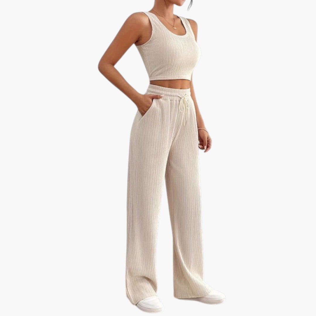 Women's Ribbed Loungewear Two-Piece Set