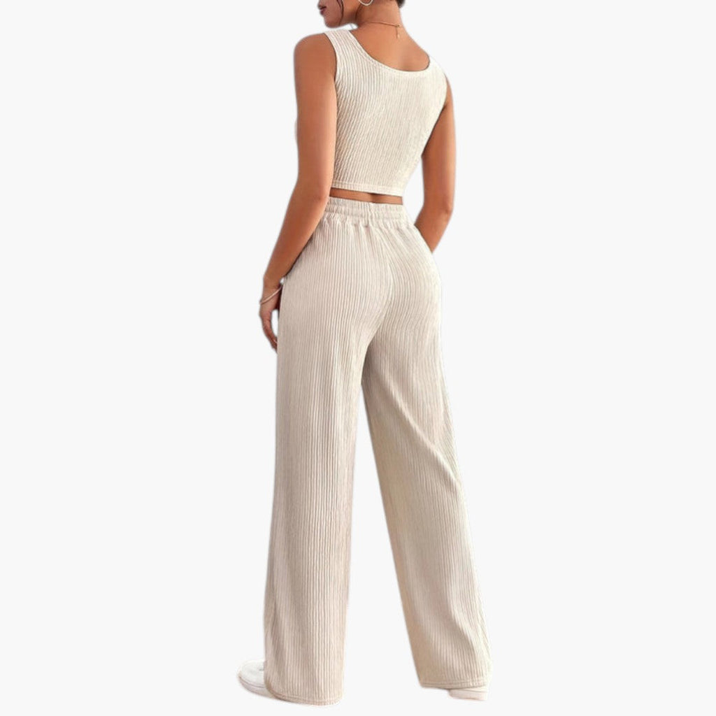 Women's Ribbed Loungewear Two-Piece Set