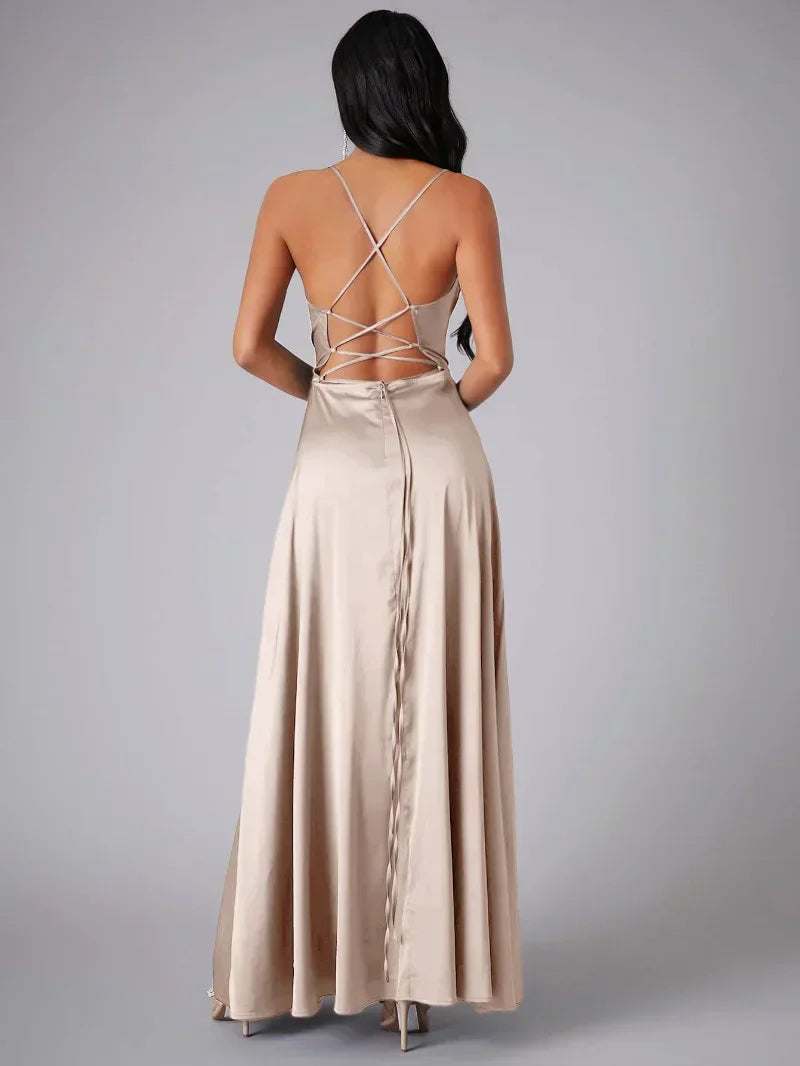 Women's Satin Maxi Dress