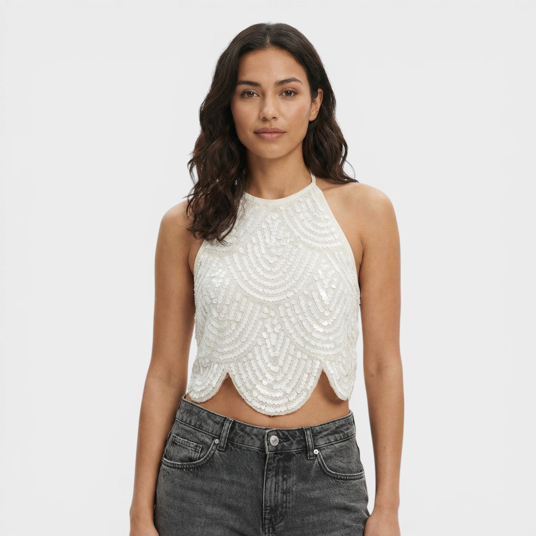 Women's Sequin Crop Top