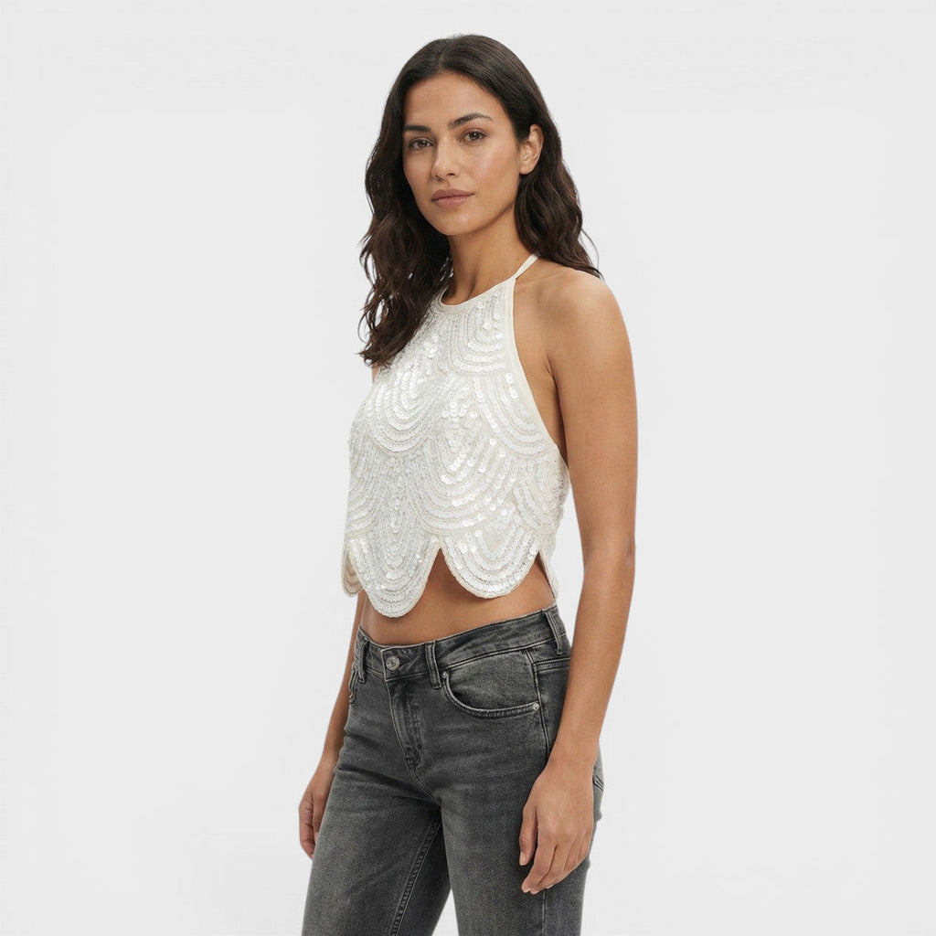 Women's Sequin Crop Top