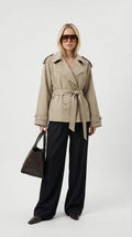 Women's Short Belted Trench Coat