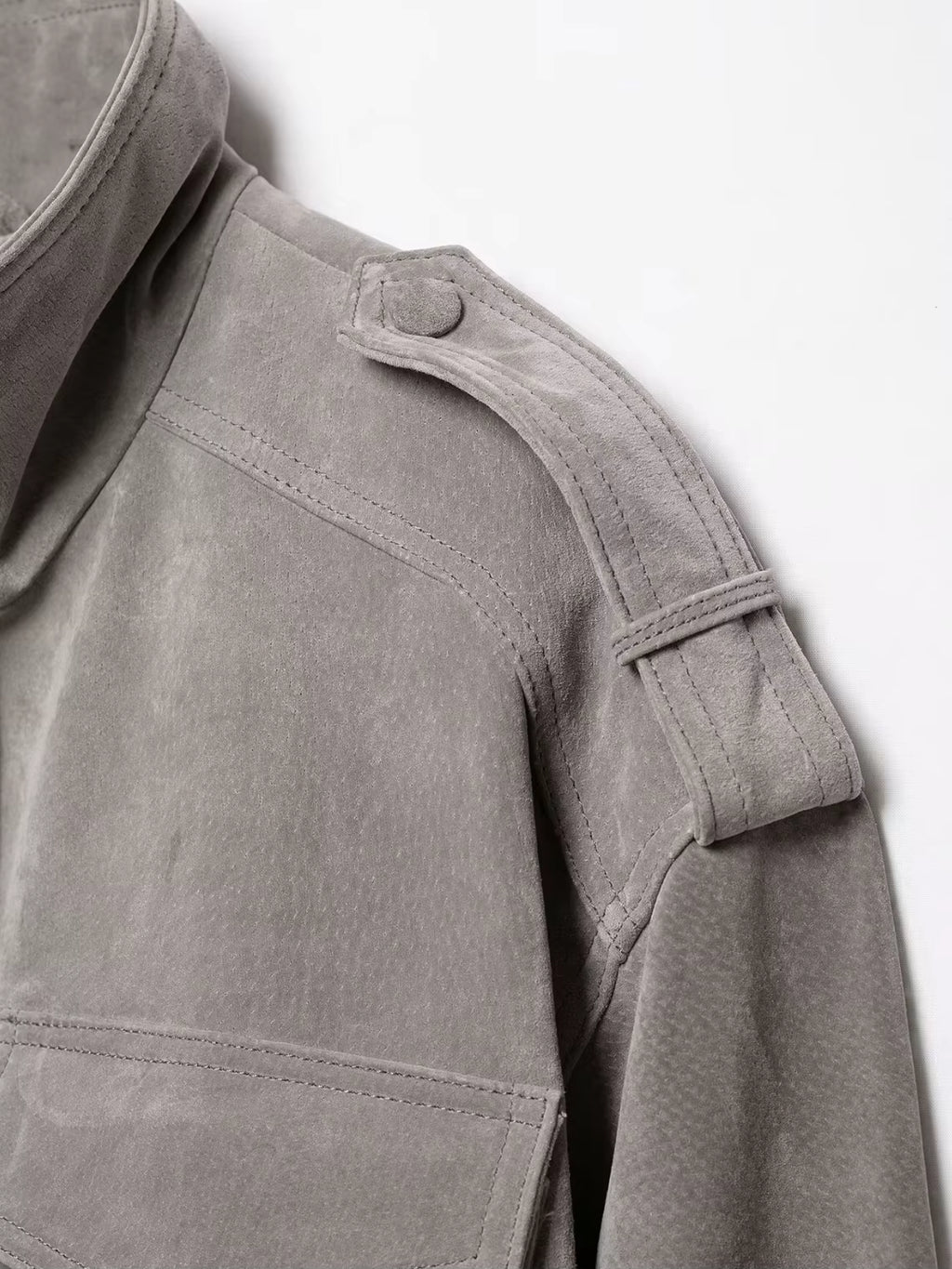 Women's Short Suede Bomber Jacket