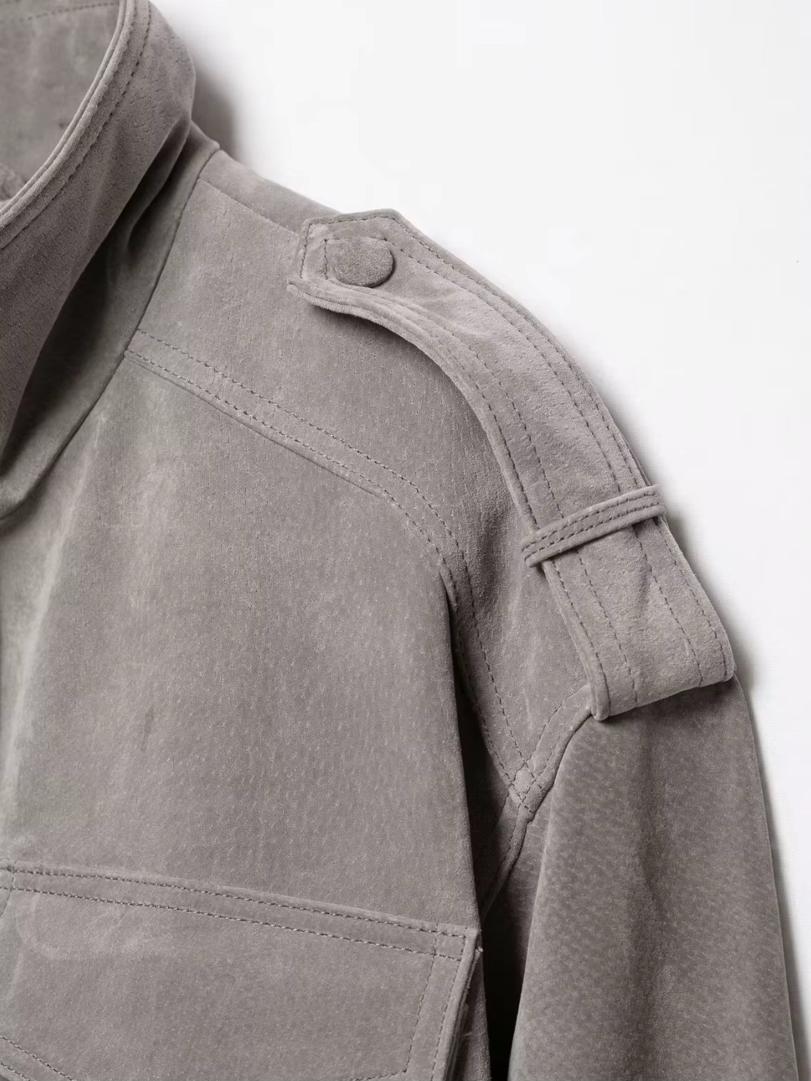 Women's Short Suede Bomber Jacket