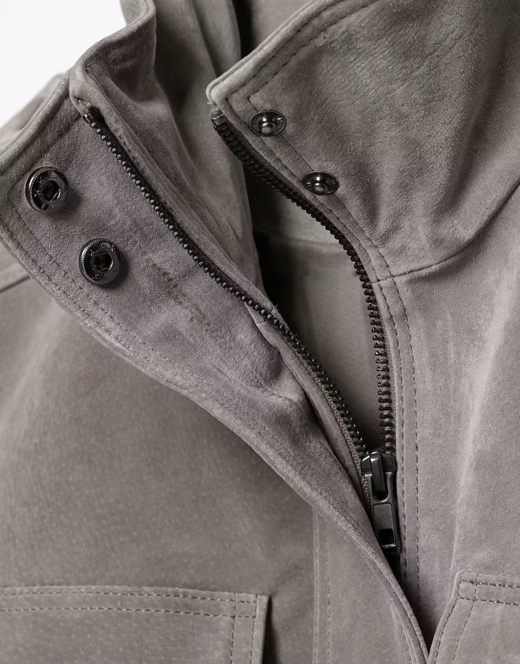 Women's Short Suede Bomber Jacket