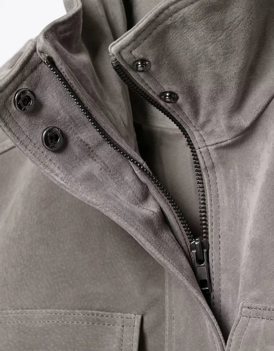 Women's Short Suede Bomber Jacket
