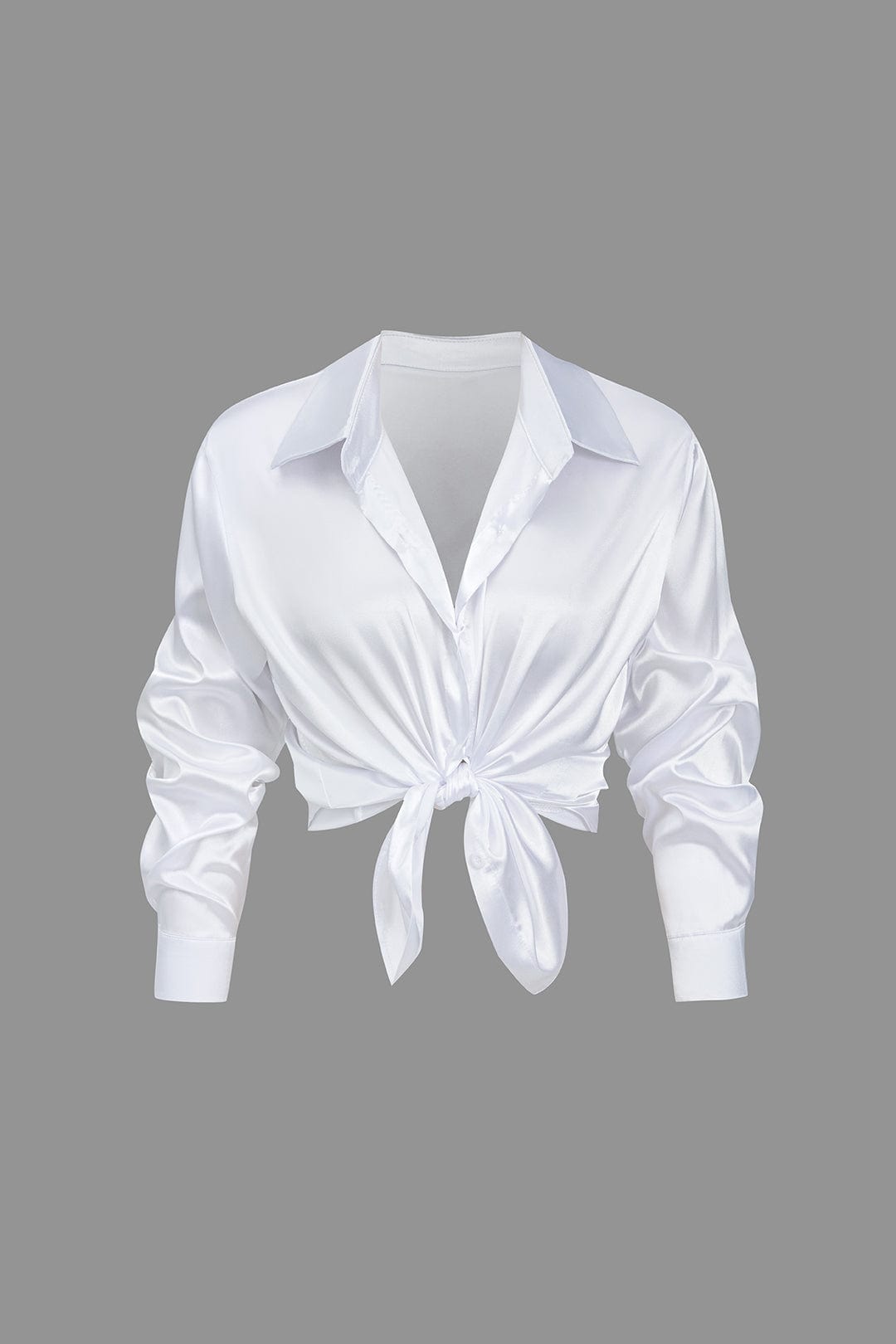 Women's Silk Long Sleeve Blouse - Elegant Flowing Fit