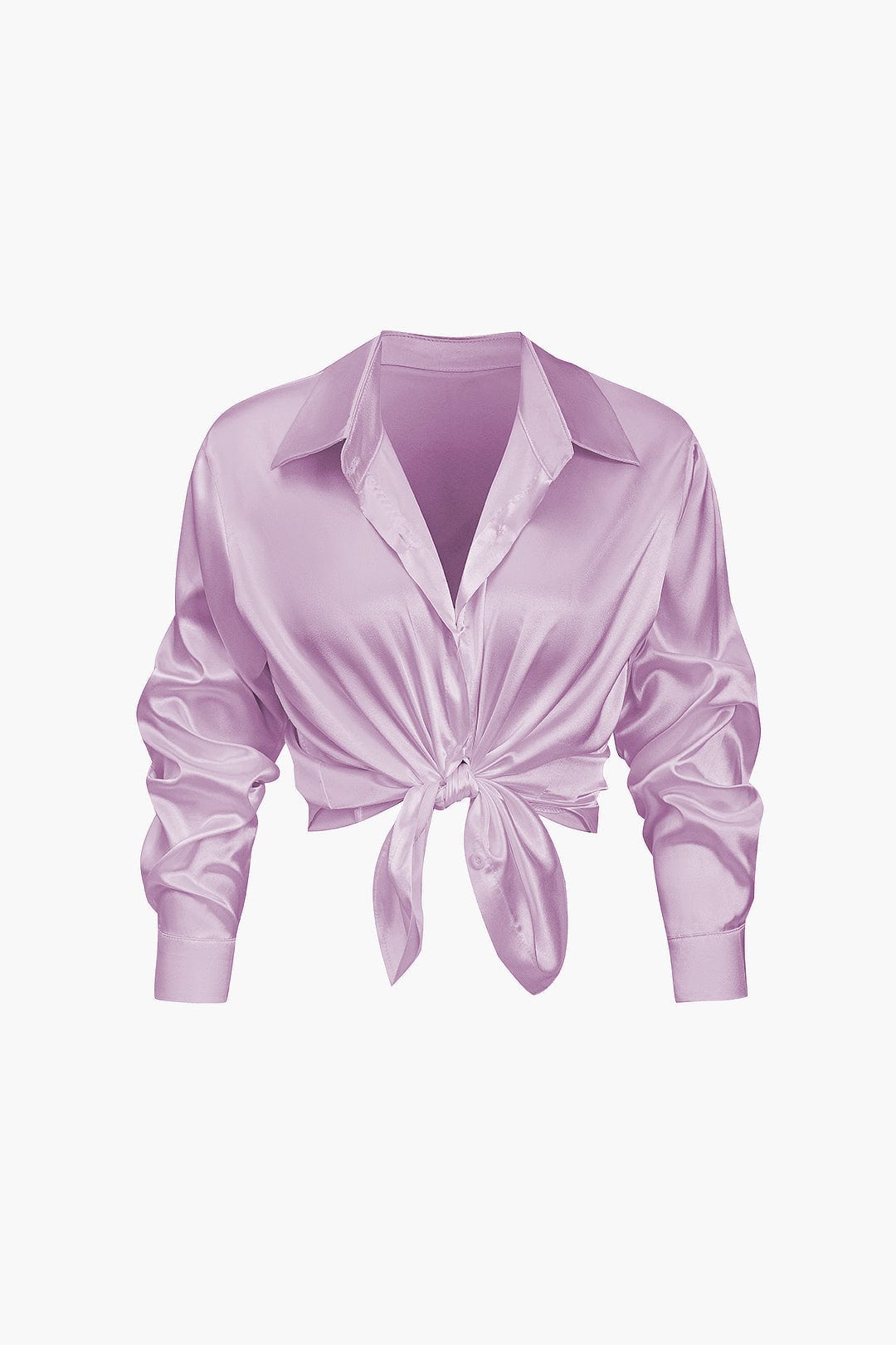 Women's Silk Long Sleeve Blouse - Elegant Flowing Fit