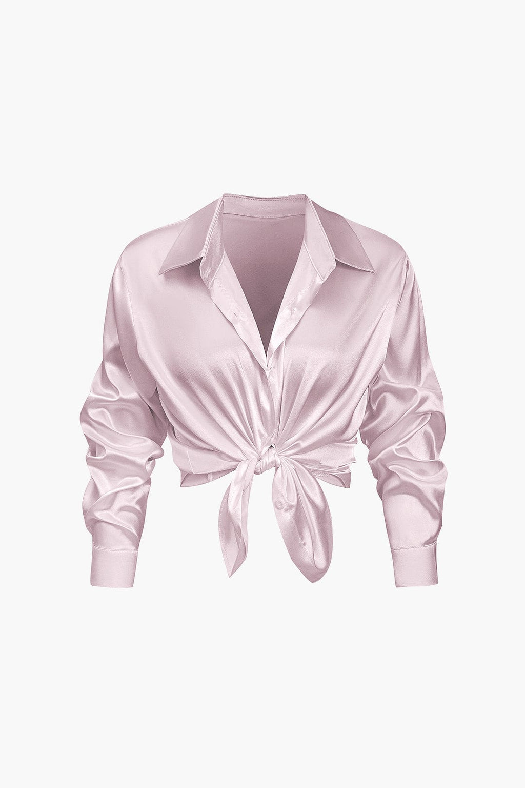 Women's Silk Long Sleeve Blouse - Elegant Flowing Fit