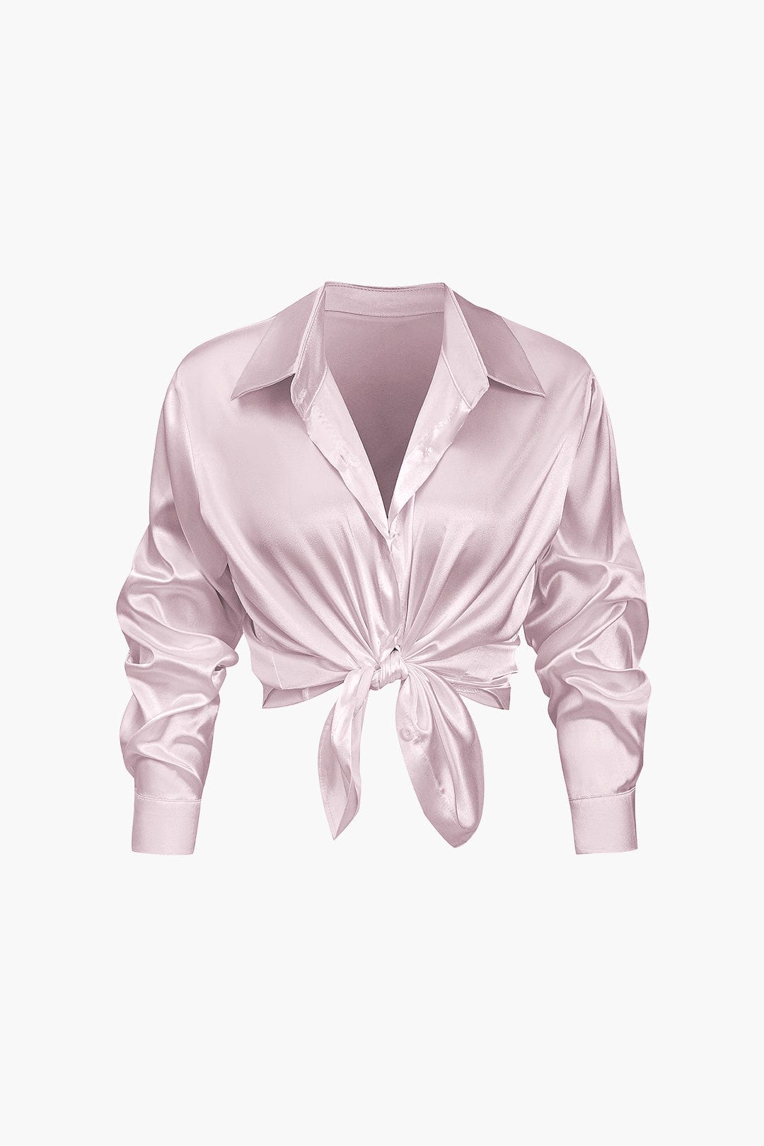 Women's Silk Long Sleeve Blouse - Elegant Flowing Fit