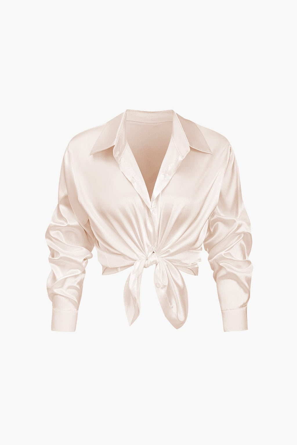 Women's Silk Long Sleeve Blouse - Elegant Flowing Fit