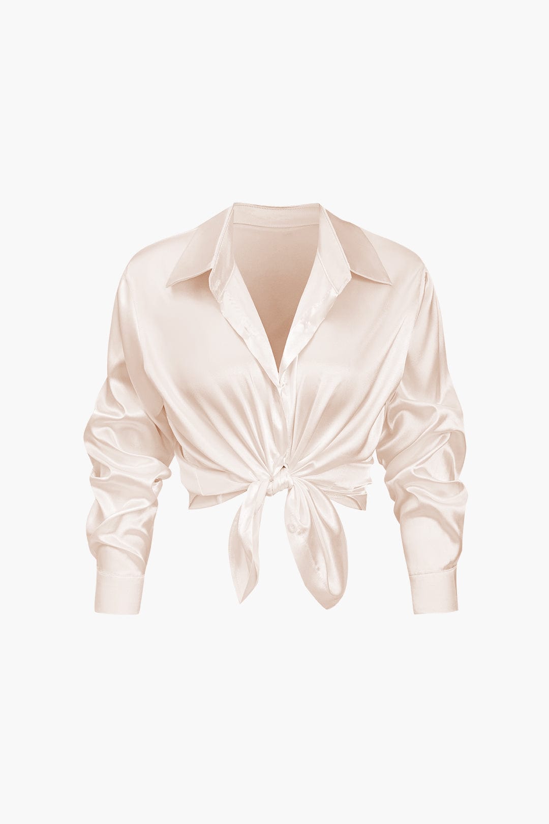 Women's Silk Long Sleeve Blouse - Elegant Flowing Fit