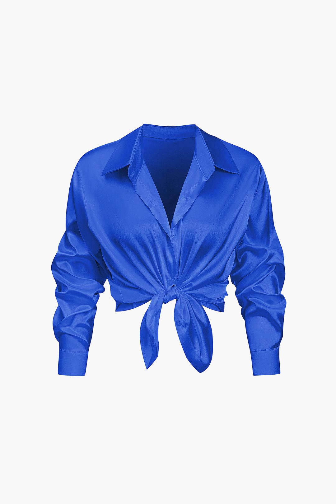 Women's Silk Long Sleeve Blouse - Elegant Flowing Fit