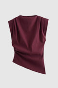 Women's Sleeveless Fitted Draped Top