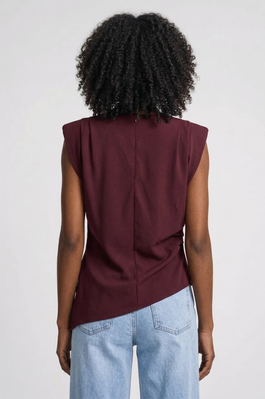 Women's Sleeveless Fitted Draped Top