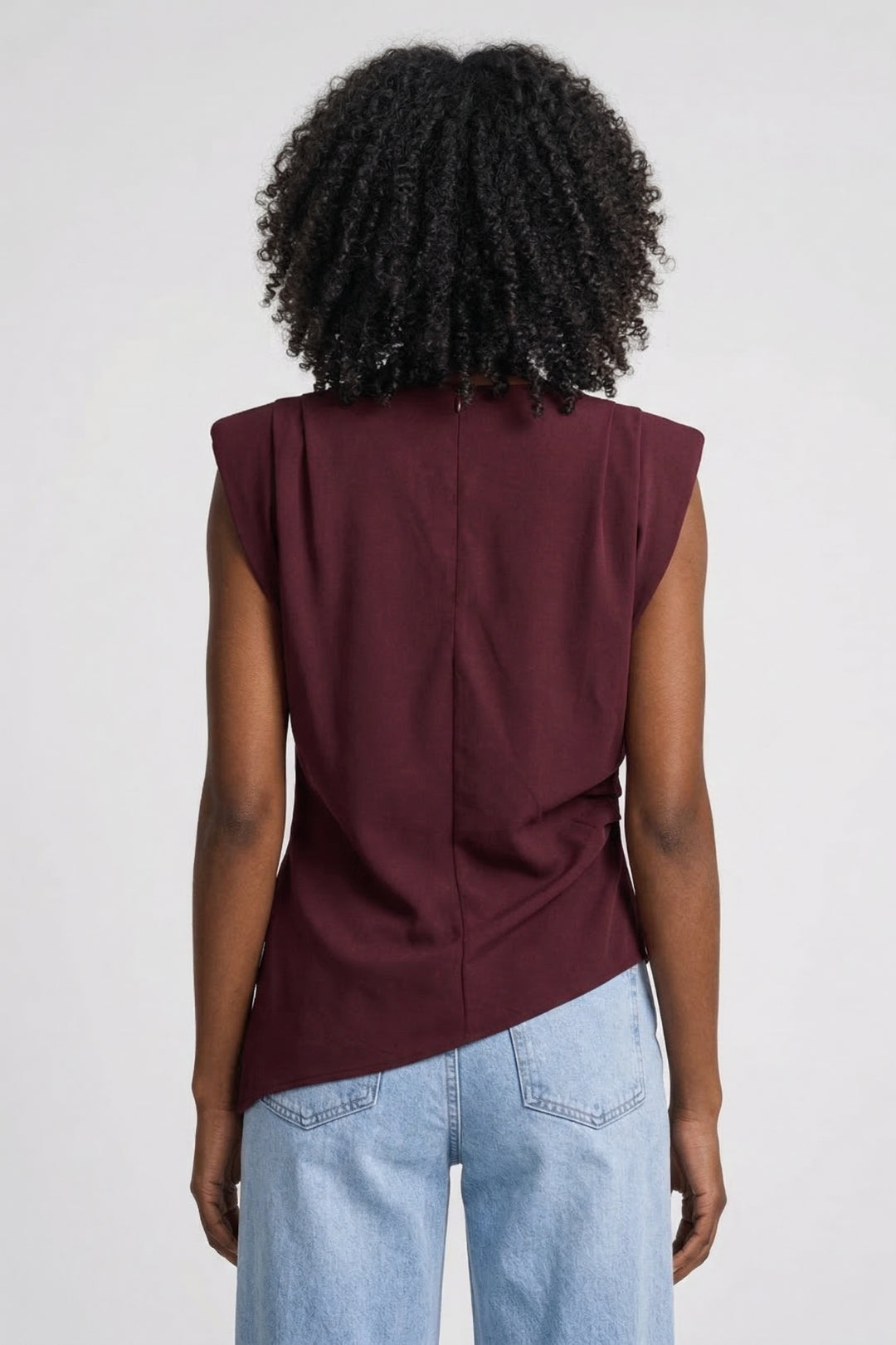 Women's Sleeveless Fitted Draped Top