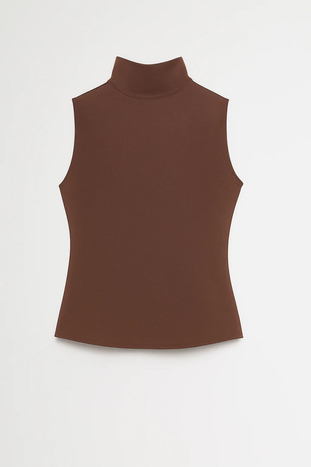 Women's Sleeveless Turtleneck Top with Cold Shoulder Detail