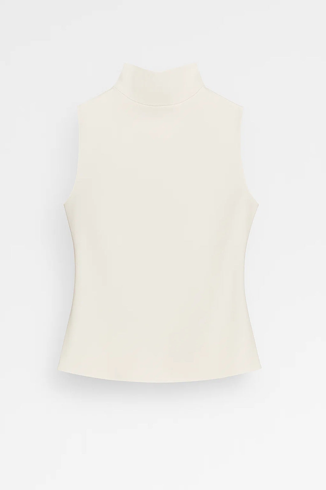 Women's Sleeveless Turtleneck Top with Cold Shoulder Detail