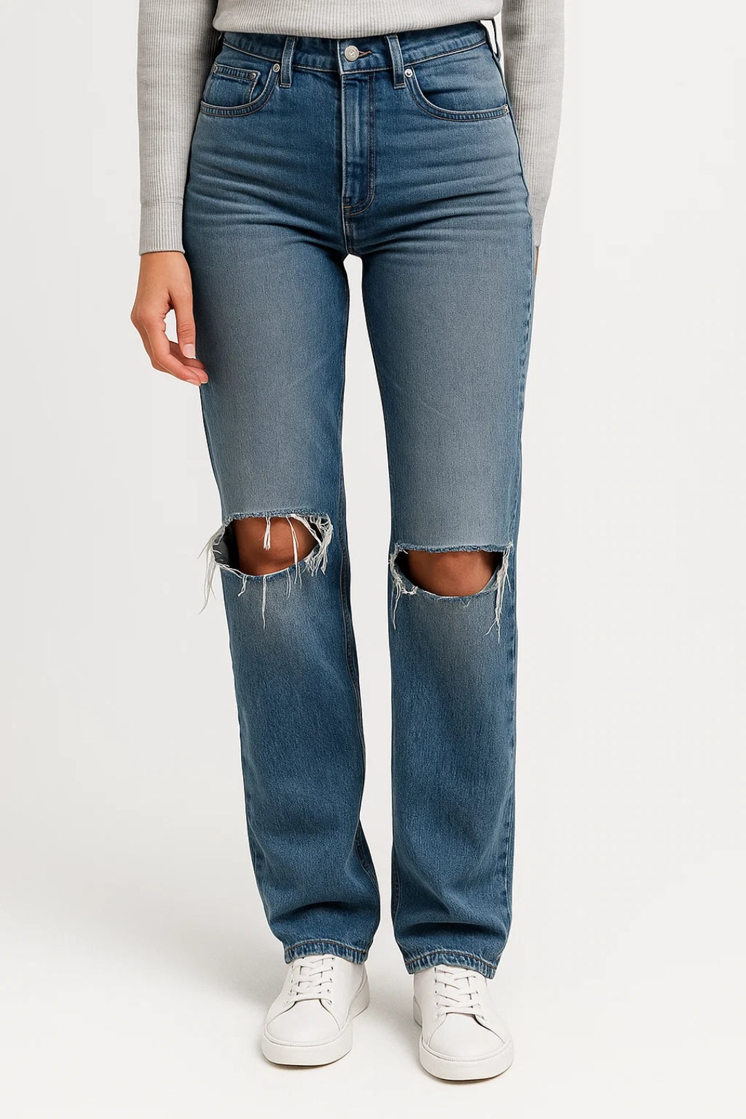 Women's Straight Fit Jeans – High Waist Design