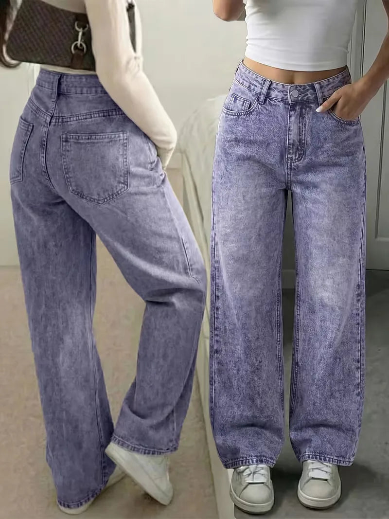 Women's Straight Mid-Rise Jeans for Casual Everyday Wear
