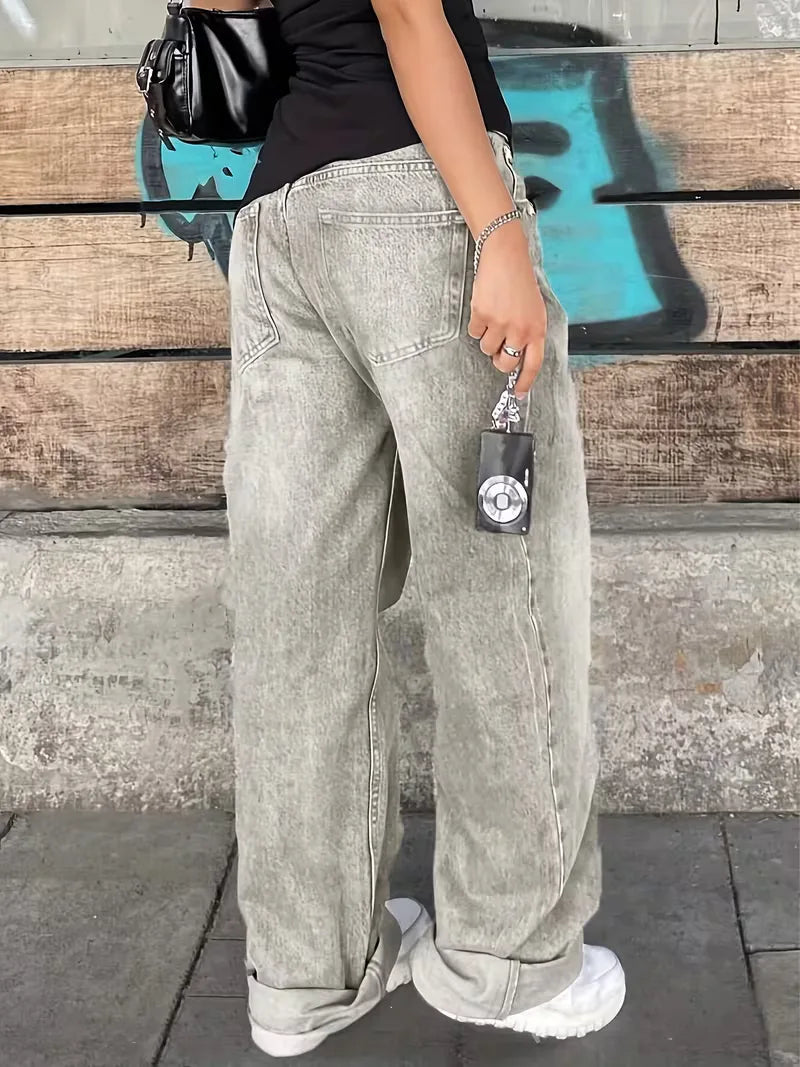 Women's Straight Mid-Rise Jeans for Casual Everyday Wear