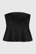 Women's Strapless Corset Top with Flared Hem for Going Out