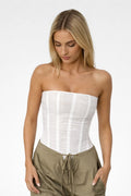 Women's Strapless Fitted Corset Top for Going Out