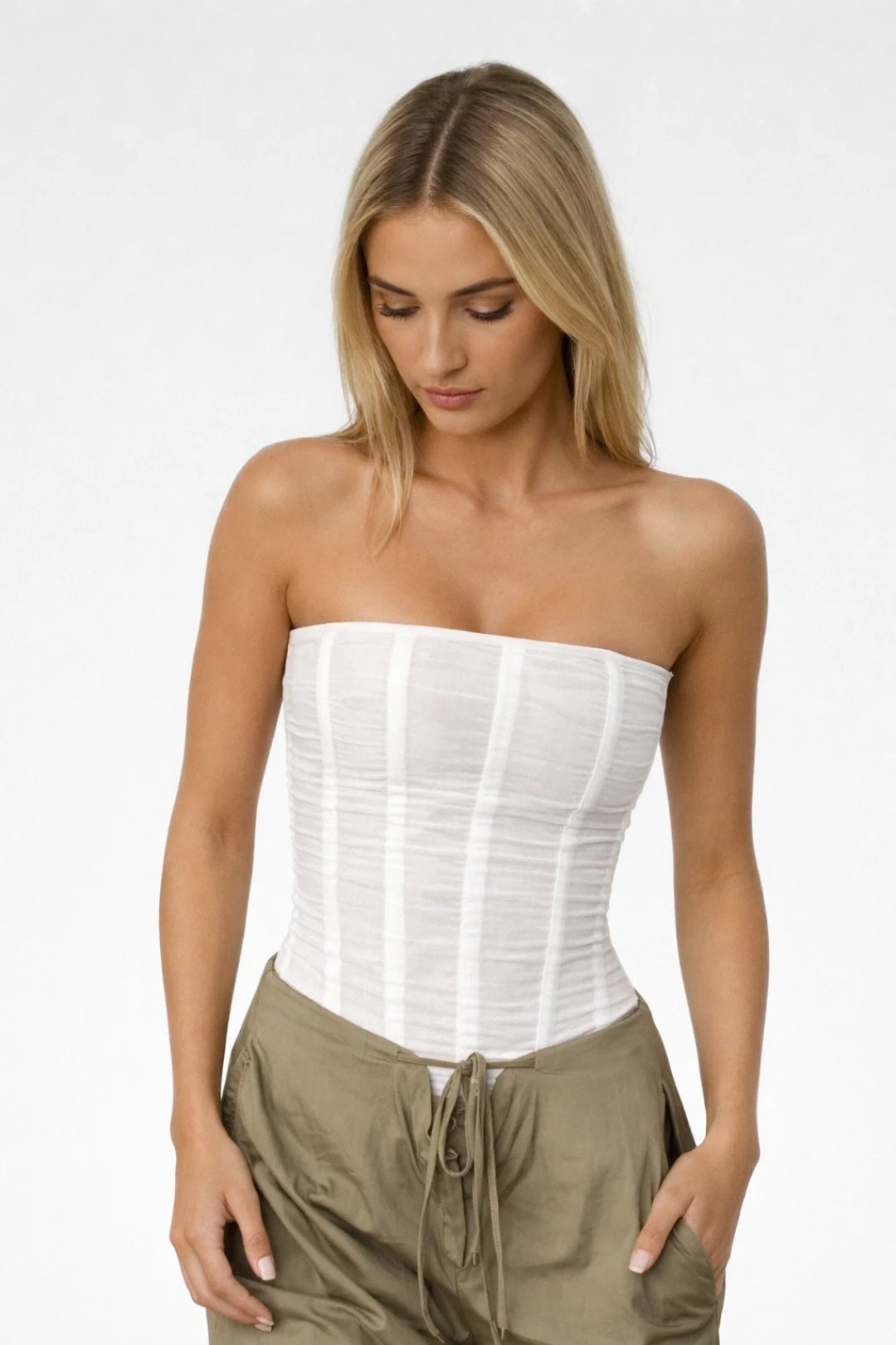 Women's Strapless Fitted Corset Top for Going Out