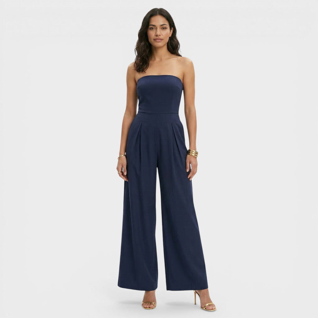 Women's Strapless Wide Leg Jumpsuit