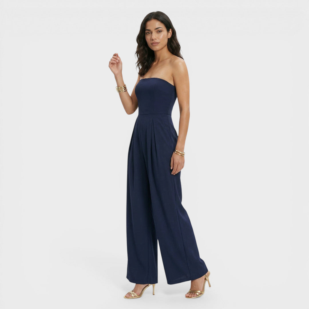 Women's Strapless Wide Leg Jumpsuit