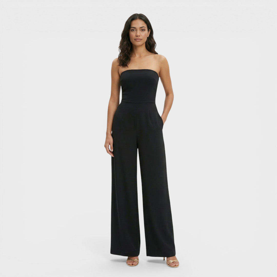 Women's Strapless Wide Leg Jumpsuit