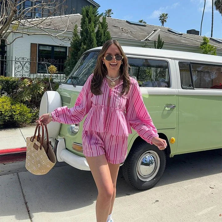Women's Striped Beach Set