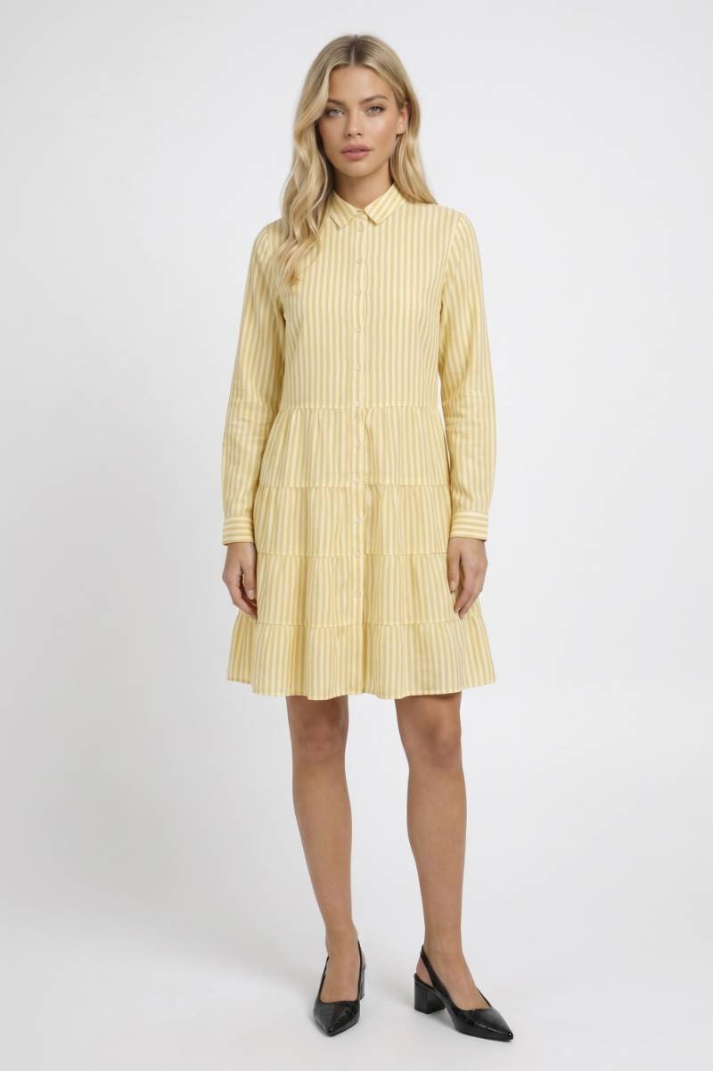 Women's Striped Midi Shirt Dress