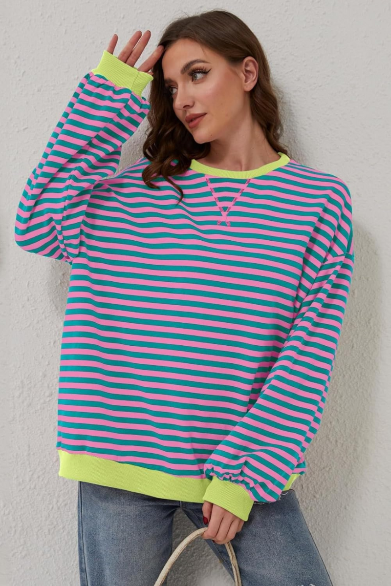Women's Striped Sweatshirt - Soft and Comfortable Casual Wear
