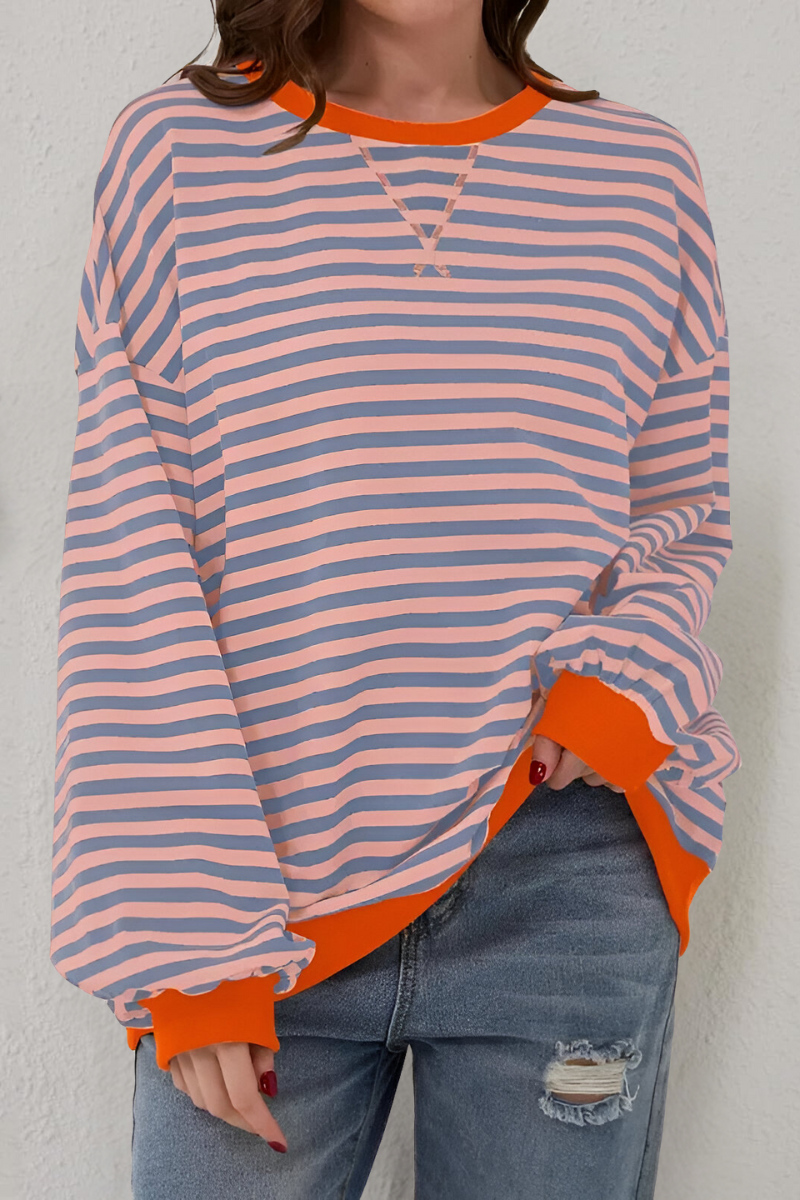 Women's Striped Sweatshirt - Soft and Comfortable Casual Wear