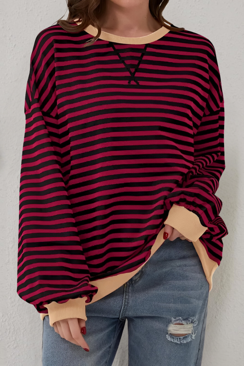 Women's Striped Sweatshirt - Soft and Comfortable Casual Wear