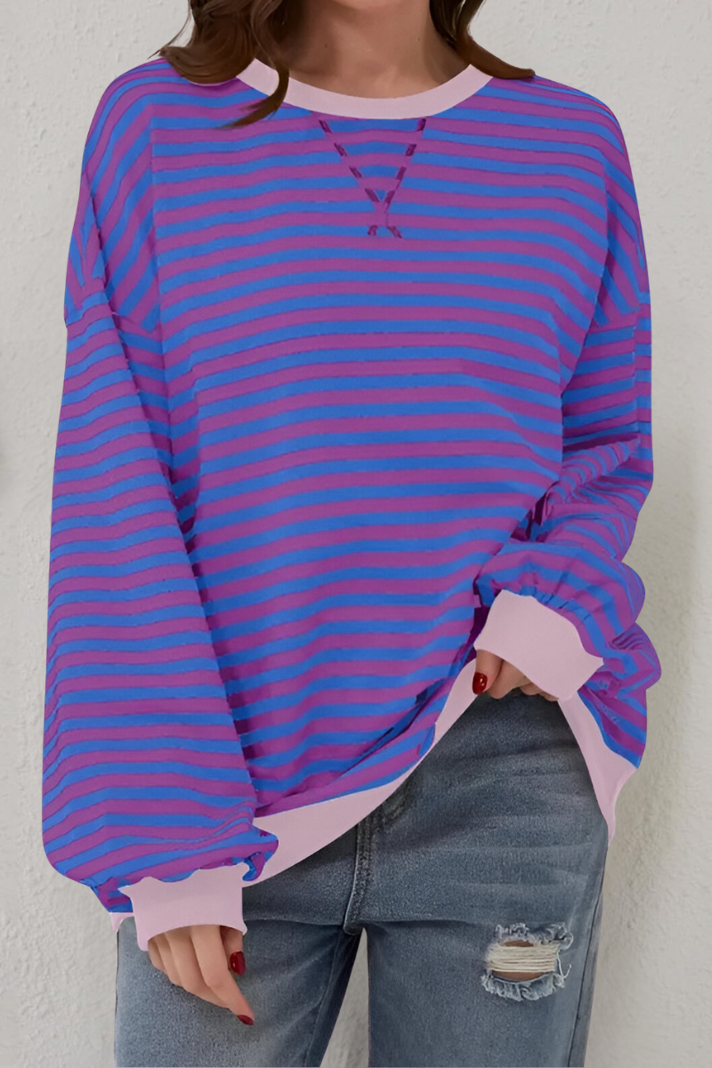 Women's Striped Sweatshirt - Soft and Comfortable Casual Wear