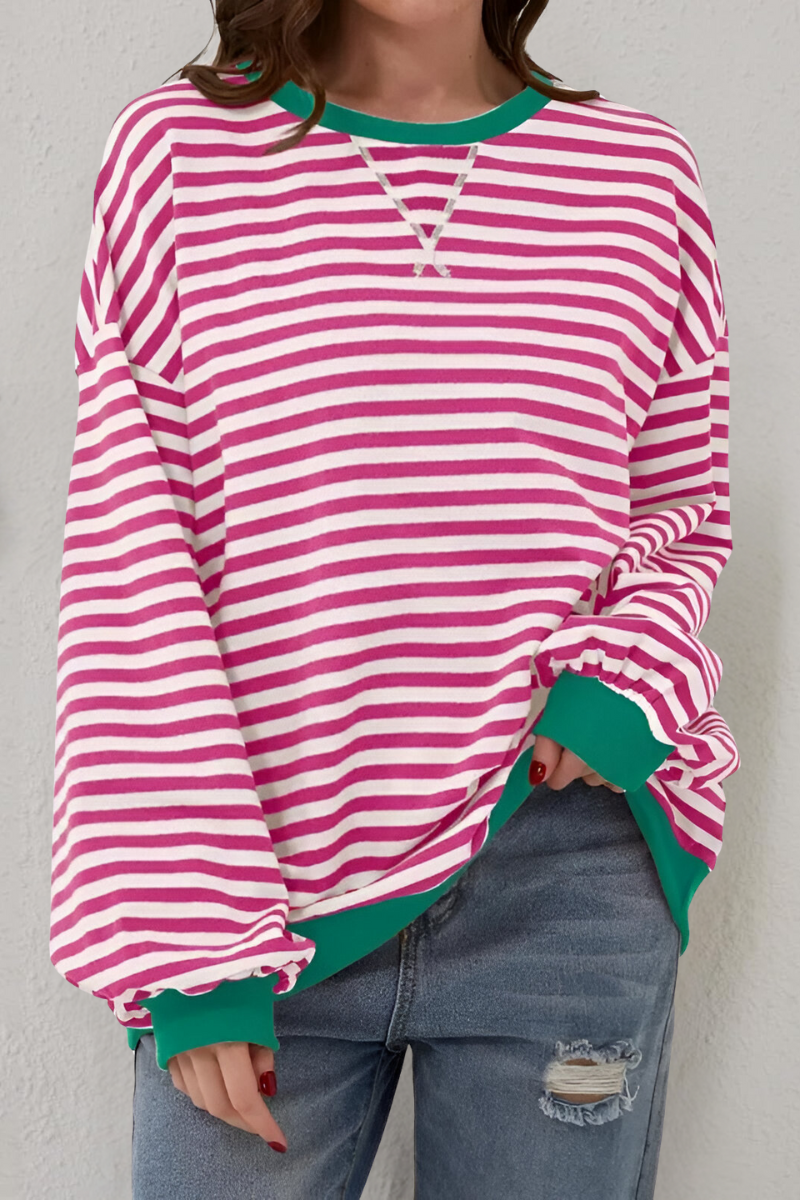 Women's Striped Sweatshirt - Soft and Comfortable Casual Wear