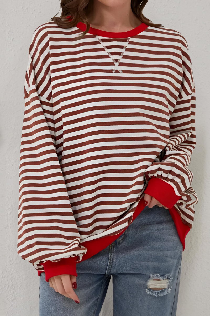 Women's Striped Sweatshirt - Soft and Comfortable Casual Wear
