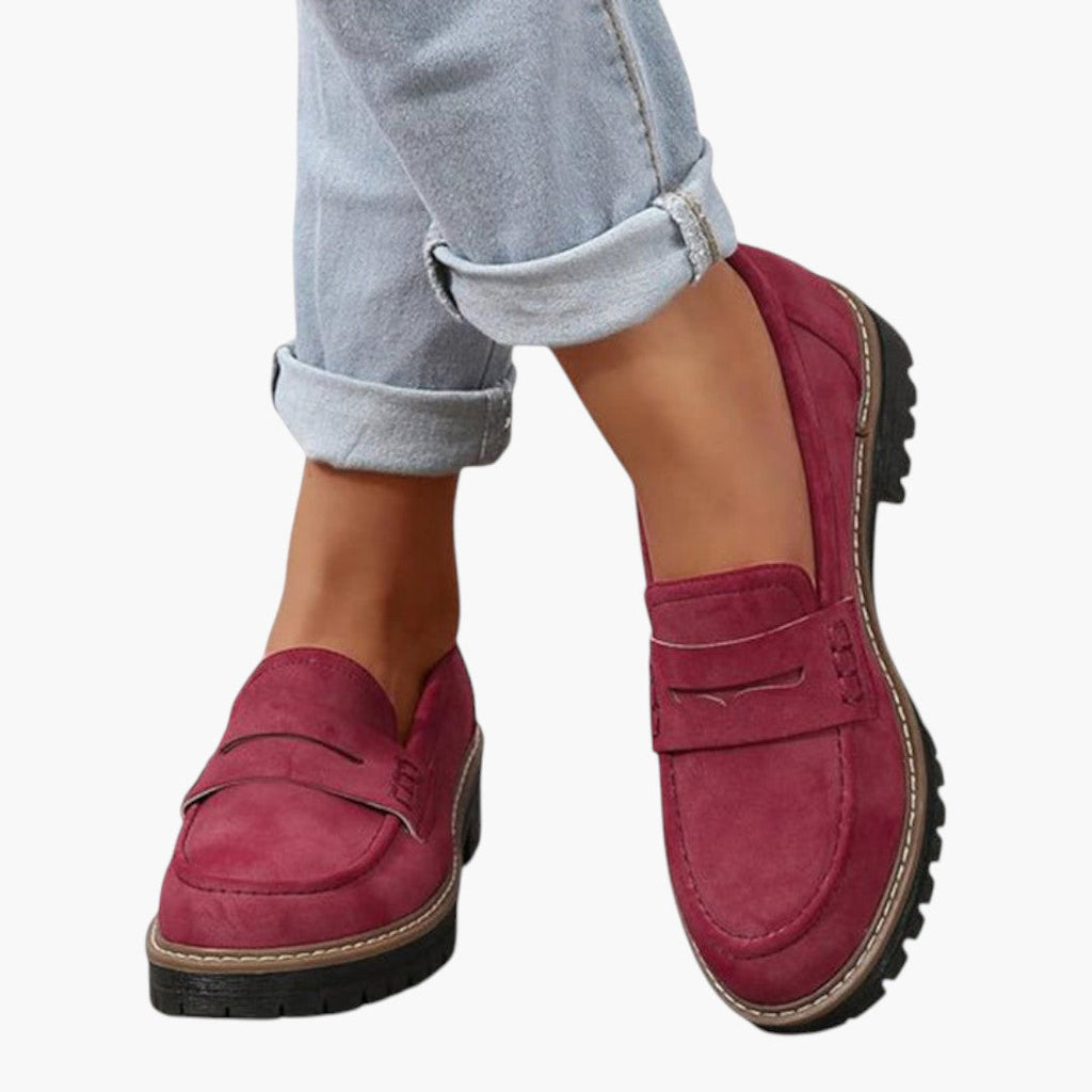 Women's Suede Slip-On Loafers with Non-Slip Sole