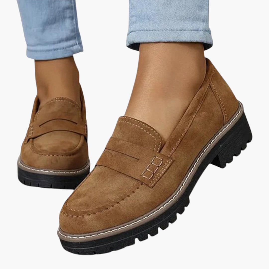 Women's Suede Slip-On Loafers with Non-Slip Sole